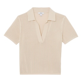 Pippa Open Stitch Knitted Polo Shirt