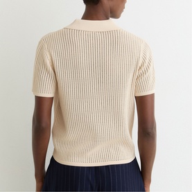 Pippa Open Stitch Knitted Polo Shirt