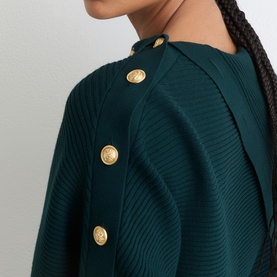 Lexi Ribbed Button Shawl Sweater