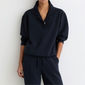Bella Interlock Polo Sweatshirt
