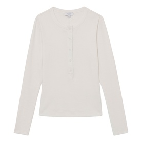 Rina Button Front Ribbed Top