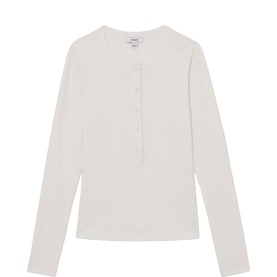 Rina Button Front Ribbed Top