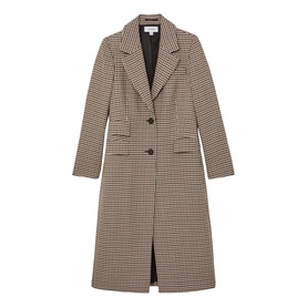 Karina Single-Breasted Check Coat