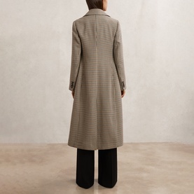 Karina Single-Breasted Check Coat