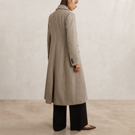 Karina Single-Breasted Check Coat