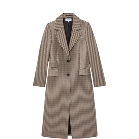 Karina Single-Breasted Check Coat