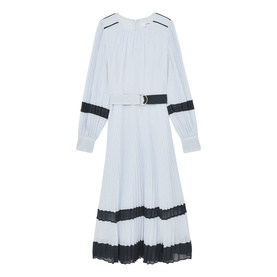 Tori Colour-Blocked Pleated Dress