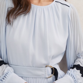 Tori Colour-Blocked Pleated Dress