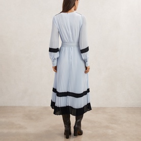 Tori Colour-Blocked Pleated Dress