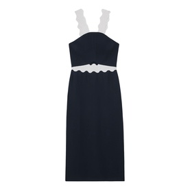 Dillon Contrast Wave-Trim Fitted Dress