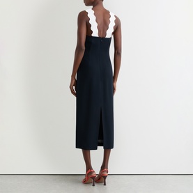Dillon Contrast Wave-Trim Fitted Dress