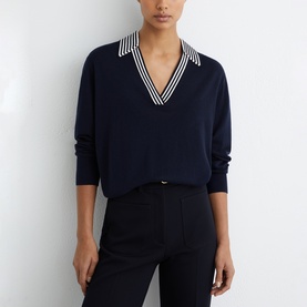 Nova Stripe-Collar Sweater