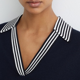 Nova Stripe-Collar Sweater