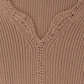 Lara Crochet Trim Ribbed Top