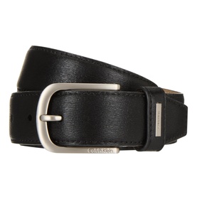 Metal Logo Leather Belt