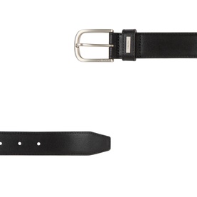 Metal Logo Leather Belt