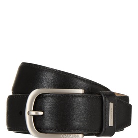 Metal Logo Leather Belt