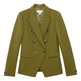 Priya Twill Double-Breasted Blazer