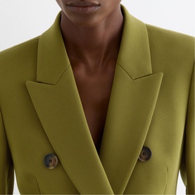 Priya Twill Double-Breasted Blazer
