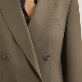 Solene Double-Breasted Suit Blazer