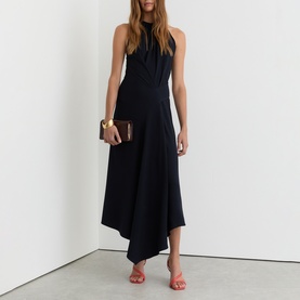 Maeve Drape-Detail Flared Dress