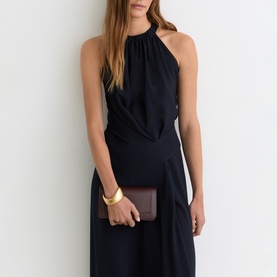 Maeve Drape-Detail Flared Dress