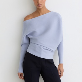 Lorna Asymmetric Draped Knitted Sweater