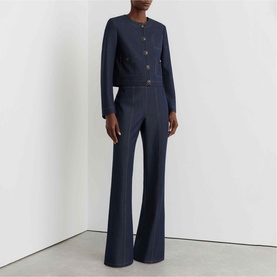 Edie Denim-Look Flared Trousers