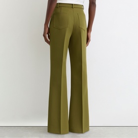 Priya Twill High-Rise Flared Trousers