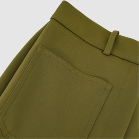 Priya Twill High-Rise Flared Trousers