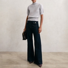 Aria Funnel Neck Knitted Sweater