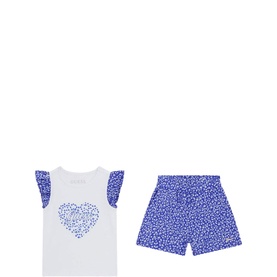 Floral Logo Top & Shorts Two-Piece Set