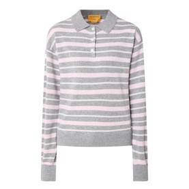 Collegiate Striped Knitted Polo Shirt