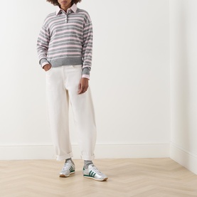 Collegiate Striped Knitted Polo Shirt