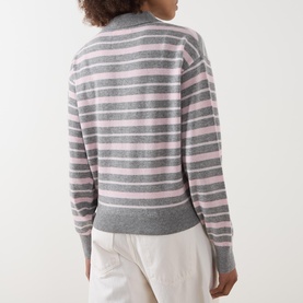 Collegiate Striped Knitted Polo Shirt