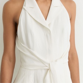 Tor Tie Front Flared Shirt Dress