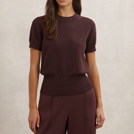 Anita Ribbed Trim Knitted Top