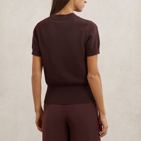 Anita Ribbed Trim Knitted Top