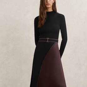 Misty Colour-Blocked Knitted Dress
