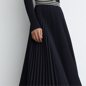 Gaia Rib Knit Pleated Dress