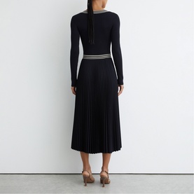 Gaia Rib Knit Pleated Dress