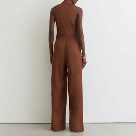 Taya Tie Front Wide Leg Jumpsuit