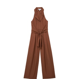 Taya Tie Front Wide Leg Jumpsuit