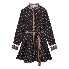 Nina Chain Belted Flared Mini Dress
