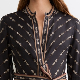 Nina Chain Belted Flared Mini Dress