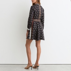 Nina Chain Belted Flared Mini Dress