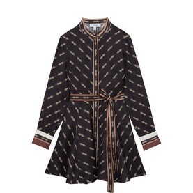 Nina Chain Belted Flared Mini Dress