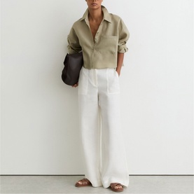 Solena Linen Cropped Shirt