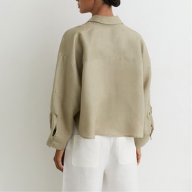 Solena Linen Cropped Shirt