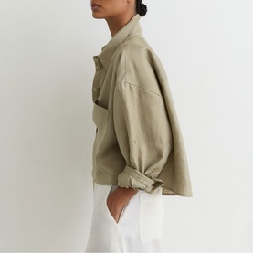 Solena Linen Cropped Shirt